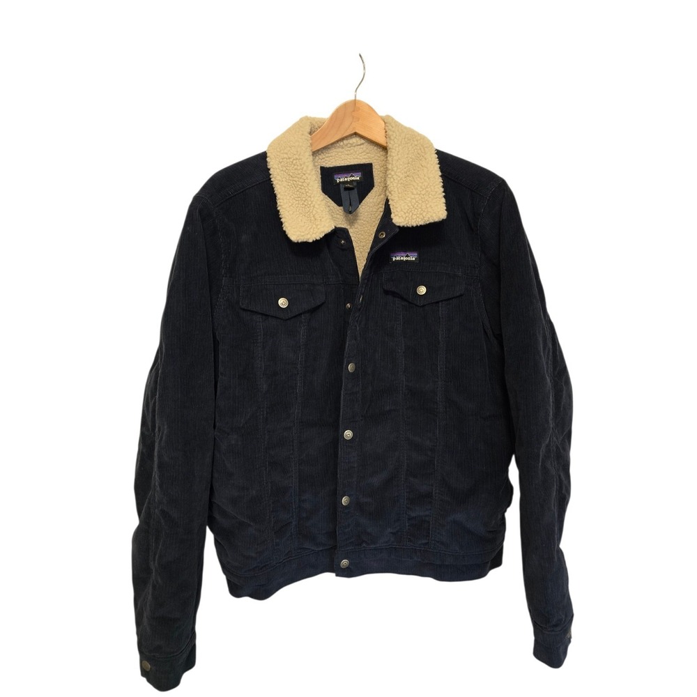 Patagonia Pile-Lined Trucker Jacket Mens Dark‎ Blue Size Large